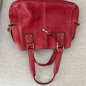 Fossil Red Leather Shoulder Bag